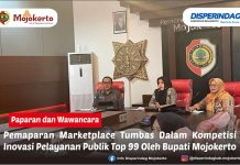 PEMAPARAN MARKETPLACE TUMBAS DALAM KOMPETISI INOVASI PELAYANAN PUBLIK TOP 99 OLEH BUPATI MOJOKERTO