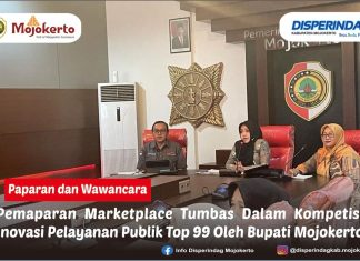 PEMAPARAN MARKETPLACE TUMBAS DALAM KOMPETISI INOVASI PELAYANAN PUBLIK TOP 99 OLEH BUPATI MOJOKERTO