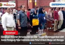 SOSIALISASI PERIJINAN BERUSAHA DAN IJIN EDAR PANGAN DISELENGGARAKAN OLEH IKATAN PEDAGANG PASAR INDONESIA JAWA TIMUR DI BUMI MULYO JATI DLANGGU