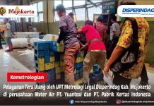 PELAYANAN TERA ULANG OLEH UPT METROLOGI LEGAL DISPERINDAG KAB. MOJOKERTO DI PERUSAHAAN METER AIR PT. YUANTEAI DAN PT. PABRIK KERTAS INDONESIA