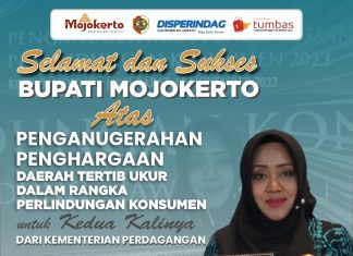 SELAMAT DAN SUKSES Kabupaten Mojokerto mendapat penganugerahan Daerah Tertib Ukur (DTU) oleh menteri Perdagangan bpk Zulkifli Hasan di hotel Pullman Bandung, 10 November 2023