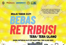 Mulai Tahun 2024 BEBAS RETRIBUSI Tera/Tera Ulang