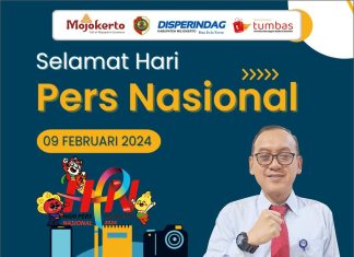 Kepala Disperindag Kabupaten Mojokerto beserta seluruh staf mengucapkan Selamat Hari Pers Nasional 9 Februari 2024