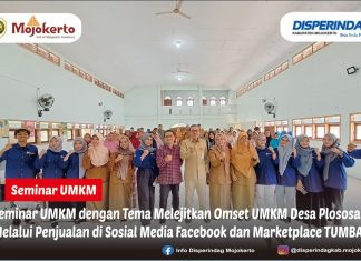 Seminar UMKM dengan Tema Melejitkan Omset UMKM Desa Plososari melalui penjualan di sosial Media Facebook dan Marketplace TUMBAS